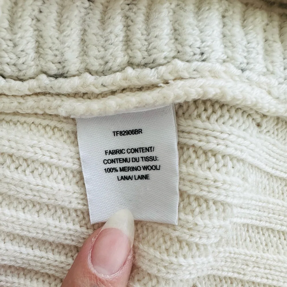 Derek Lam 10 Crosby Ribbed Wool Crewneck Sweater with Braided Detail in Ivory